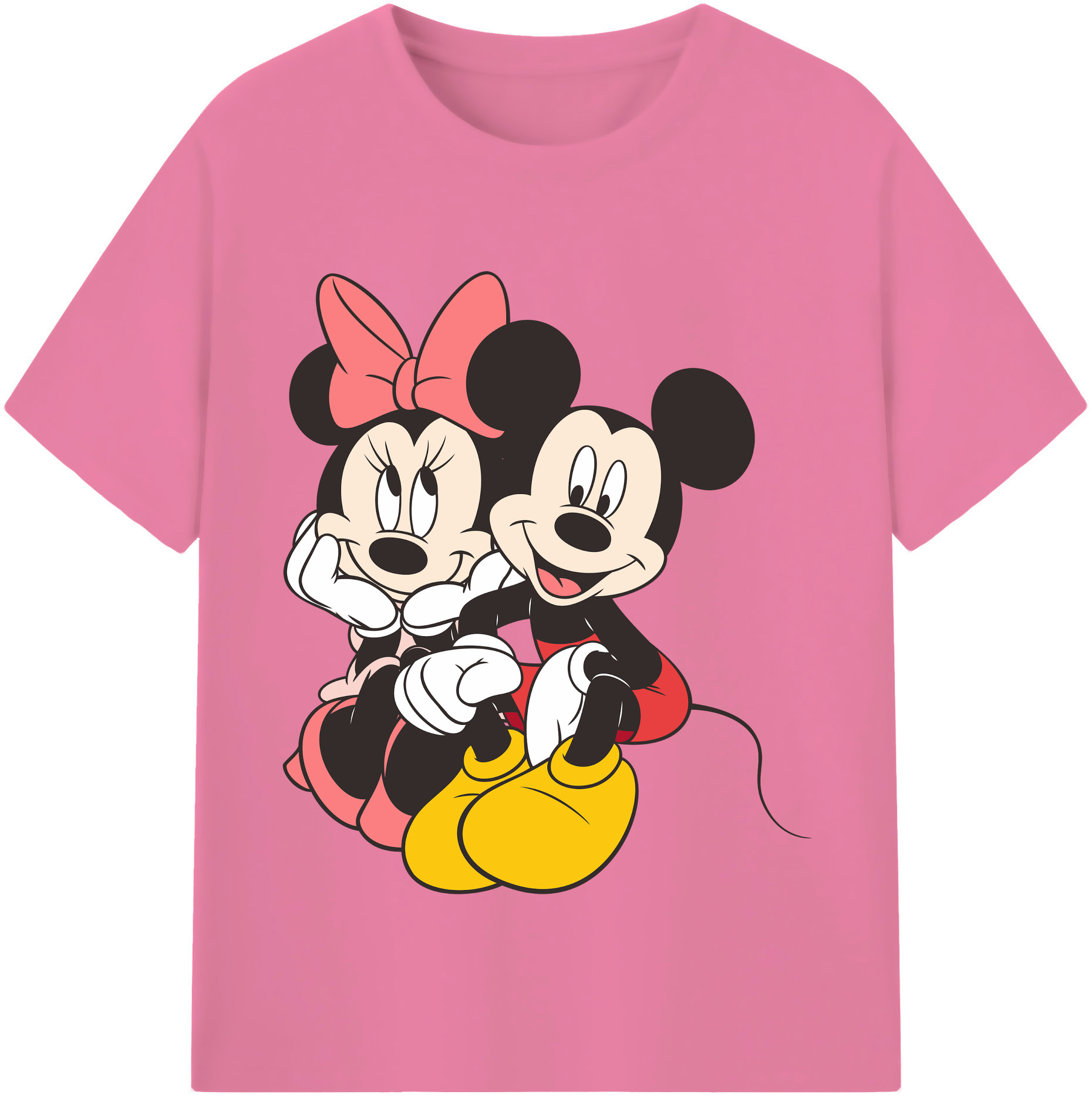 （画像用） ミッキーマウス Mickey Mouse 綿100％半袖Tシャツ（フロントプリント）